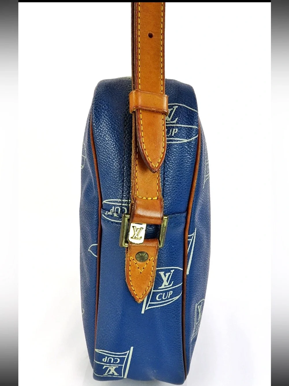 Louis Vuitton Blue & Tan LV Cup Print Messenger Bag